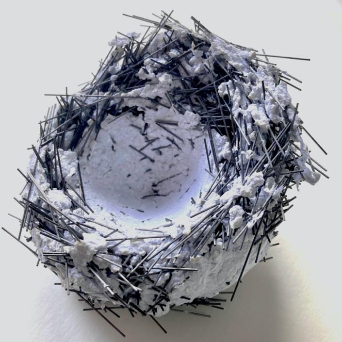 Hamish Young, Shade Haunted Space #5 (Nest), mechanical pencil leads and paper pulp, shortlisted for Wales Contemporary 2024